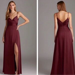 Elegant Burgundy Evening Gown Azazi Bridesmaid Dress